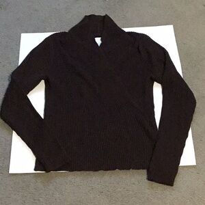 Worthington Women’s Sweater Top Large Brown Ribbed